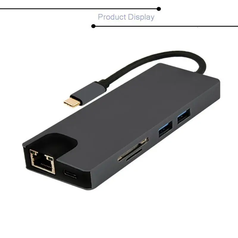 SeenDa Dock 3,0 USB Hub type C к HDMI 4k VGA PD RJ45 Gigabit LAN SD/TF карта HDMI концентратор адаптер станция для Macbook Pro samsung