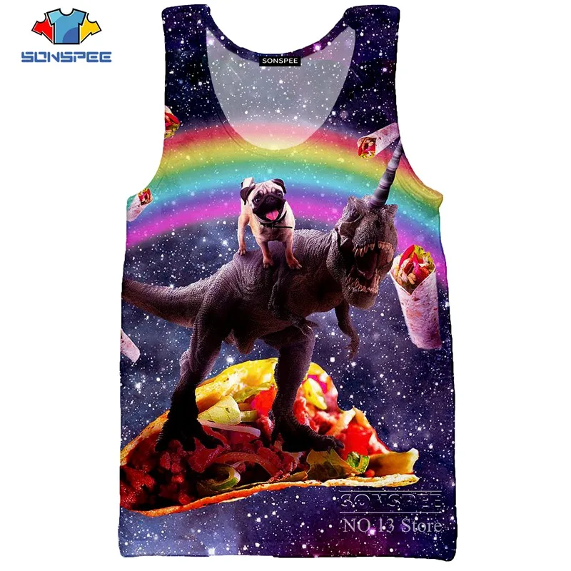 Мужская майка без рукавов SONSPEE Забавный 3d жилет в стиле Харадзюку из альпаки с