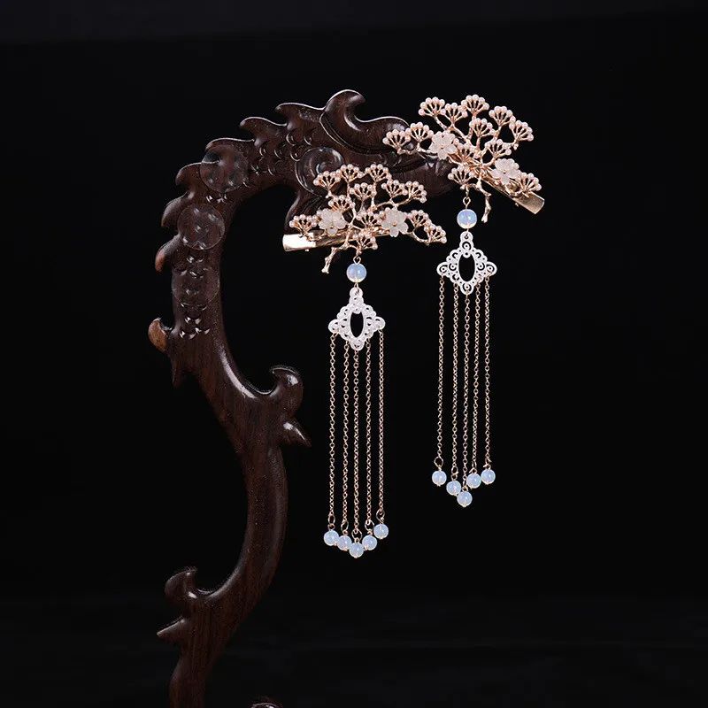 Классический китайский стиль жемчужные длинные кисточки заколки для волос