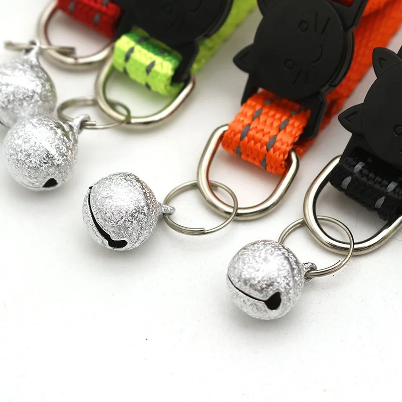 

Reflective Multicolor Dog Collar Safe Buckle Neck Ring Puppy Dog Neck Strap Classic With Big Bell Buckle Dog Collar Pet Supplies