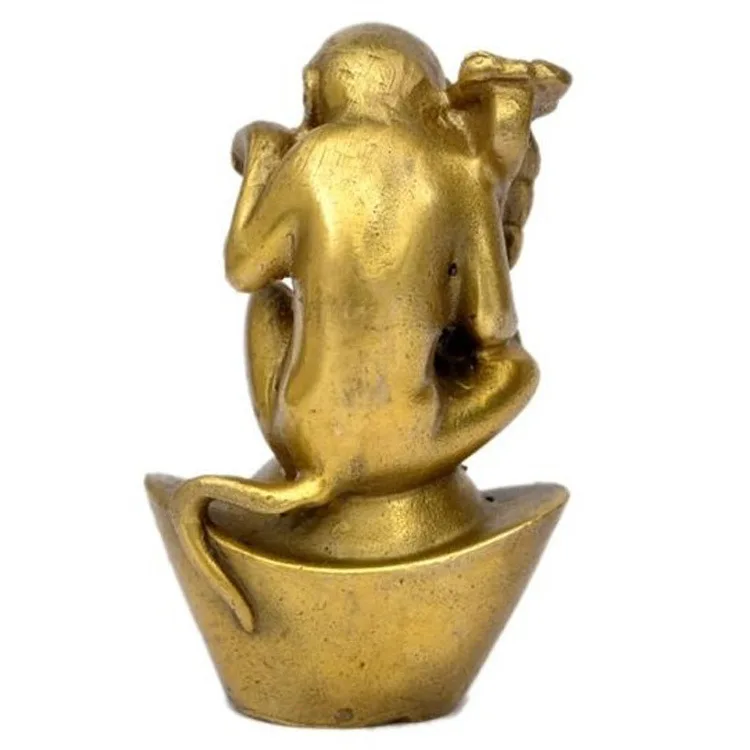 

LAOJUNLU Pure Copper Ingots Wishful Monkeys Lucky Fortune Copper Monkeys Home Feng Shui Ornaments