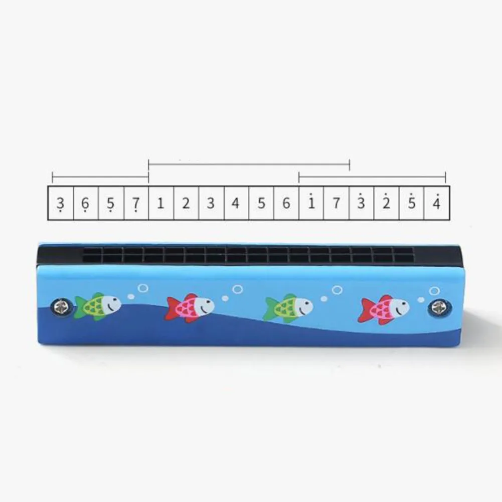 

Wooden Harmonica 16 Holes Educational Gift Instrument Kids Mouth Music Organ Replacement Toy 1pcs Hot Sale Newest