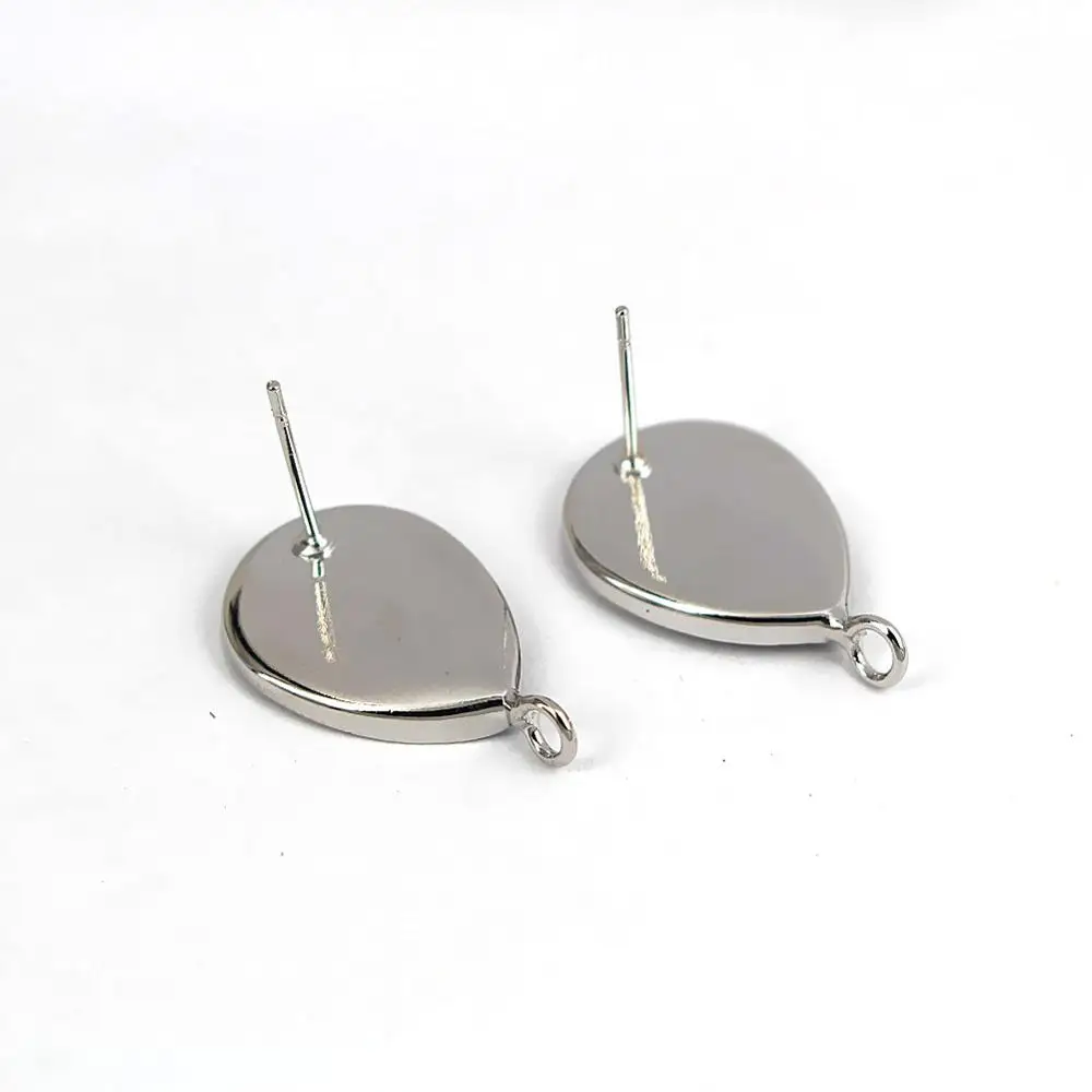 Пустые серьги-подвески глубокий каплевидный ободок с петлей сбоку Подвесные