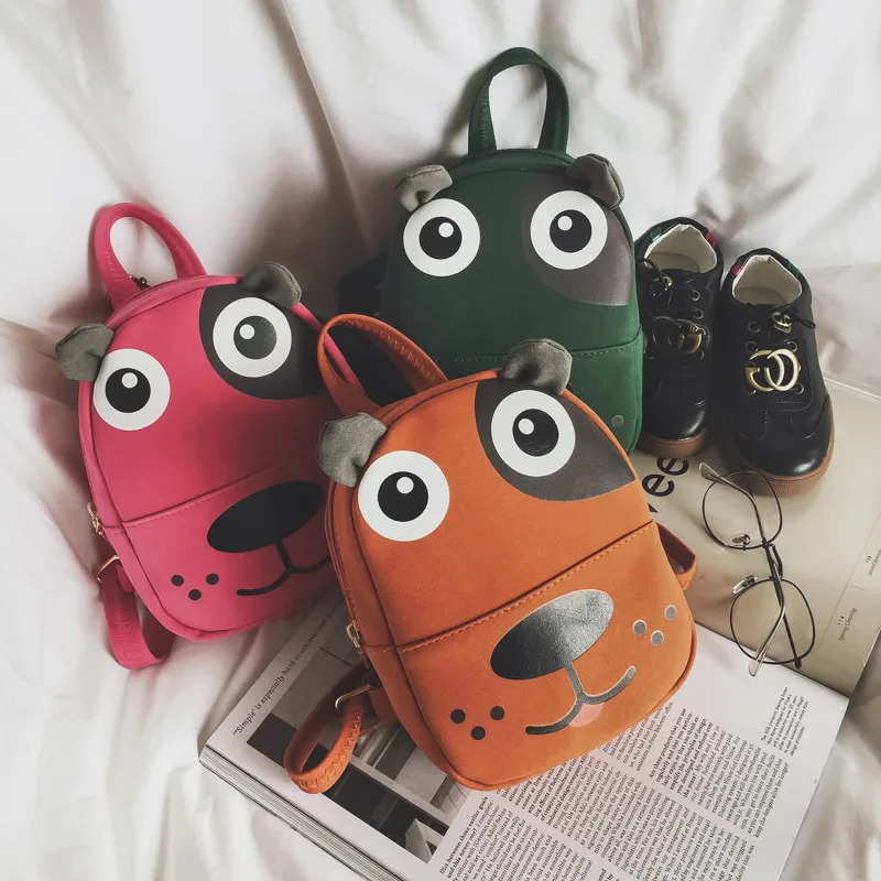 Модный детский рюкзак для женщин из искусственной кожи с милой собакой школьные