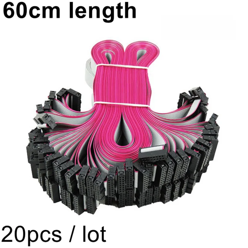 20 шт./лот 60 см длинный 16 контактный ленточный кабель 2 54 мм Шаг плоский