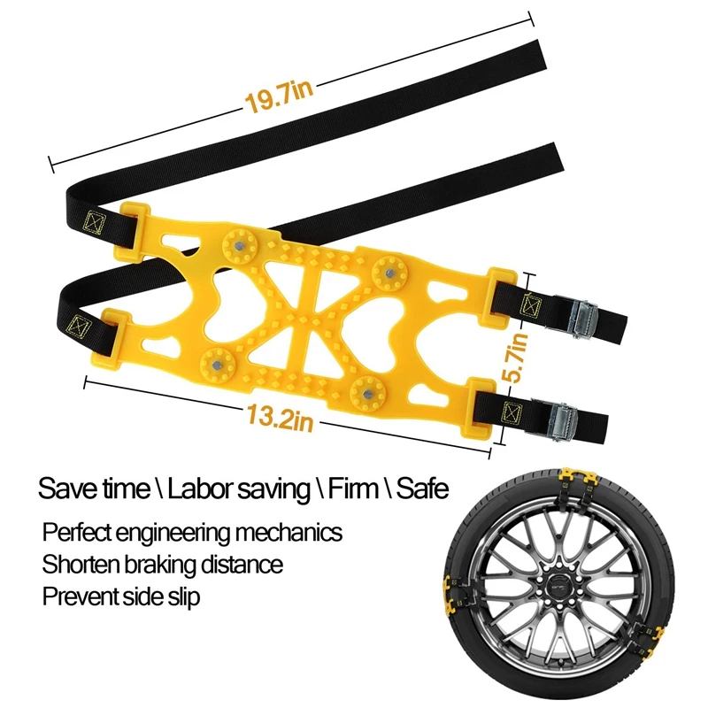 Car Snow Chains Emergency Anti Slip Tire for Most Cars/SUV/Trucks Winter Universal Security Width 165mm | Автомобили и мотоциклы