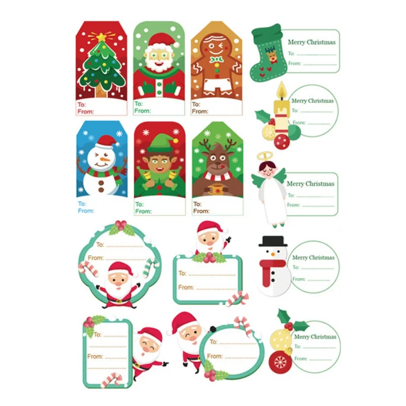 

Christmas Gift Tag Stickers Diy Decorative Sticker Self Presents Labels Decals Practical furniture Convenient and practical