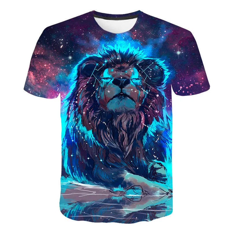 

3D Tiger Print Men's T-shirts Casual & Fun Design Short Sleeve T-shirts Halloween Men's T-shirts Asian Size 6XL T-shirts for Men