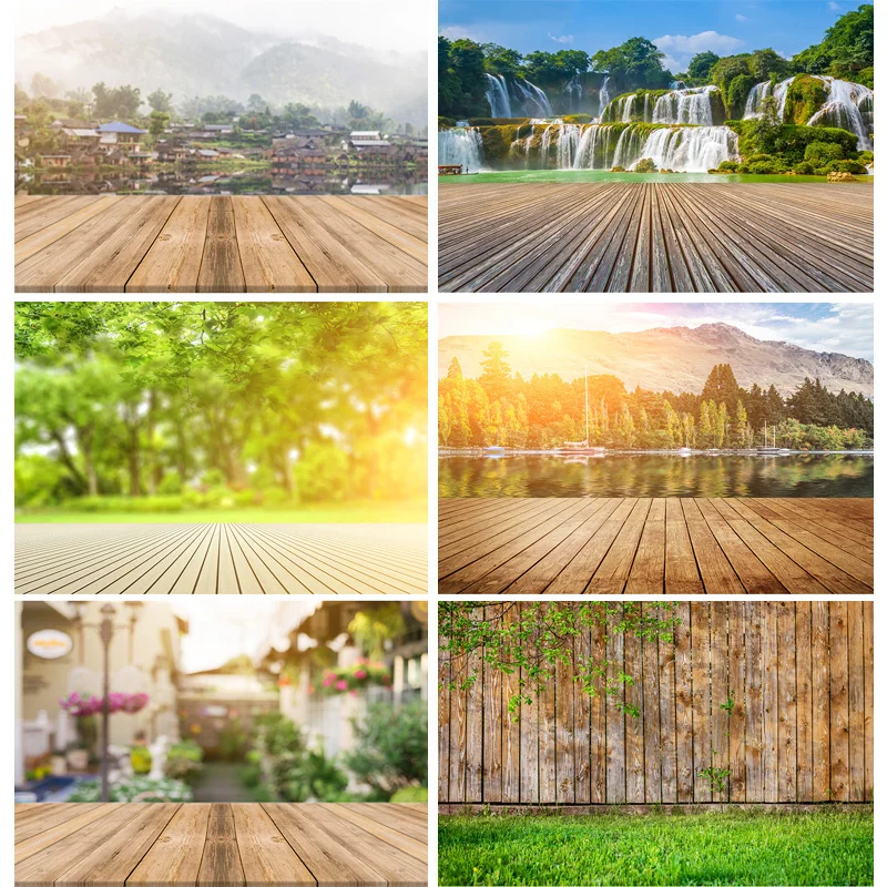 

Spring Natural Scenery Wooden Floor Baby Portrait Photography Backgrounds Props Vinyl Photo Studio Backdrops 21805OUM-02