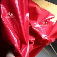 patent leather fabric mirror pu red waterproof diy patches cosplay decor bags dress stage clothes designer fabric