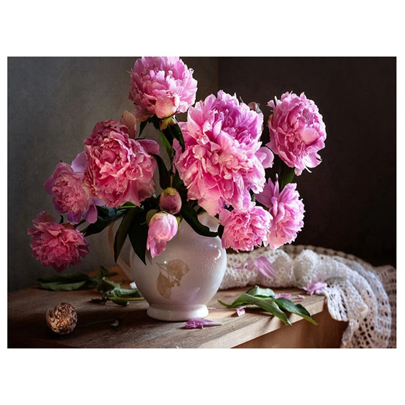 

Алмазная живопись винтажная Цветочная Роспись стен Украшение стен круглые алмазы Полные Алмазы украшение для дома