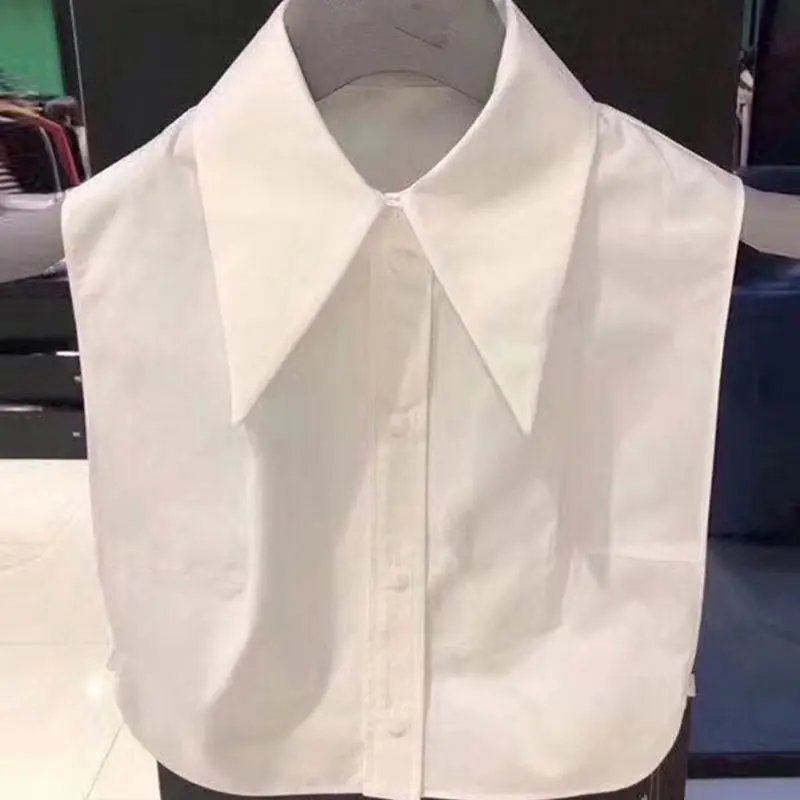 

2020 Women Elegant Cotton Detachable Half-Shirt Pointed Lapel Fake Collar