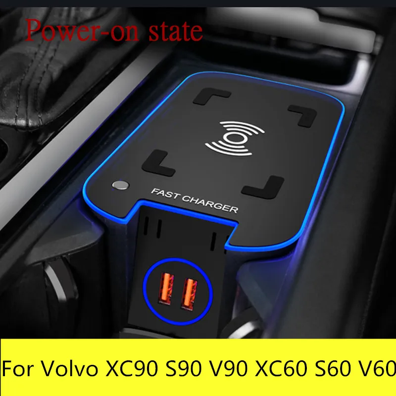

Беспроводное зарядное устройство для Volvo XC60 XC90 S90 V90 V60 2020 2019, автомобильное беспроводное зарядное устройство для телефона для Volvo XC60 XC90 S90 V90 ...