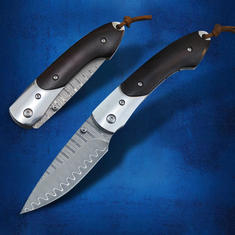 

VG10 Damascus Steel EDC Portable Folding Knife High Hardness Sharp Outdoor Camping Blade Hunting Survival Pocket Tools