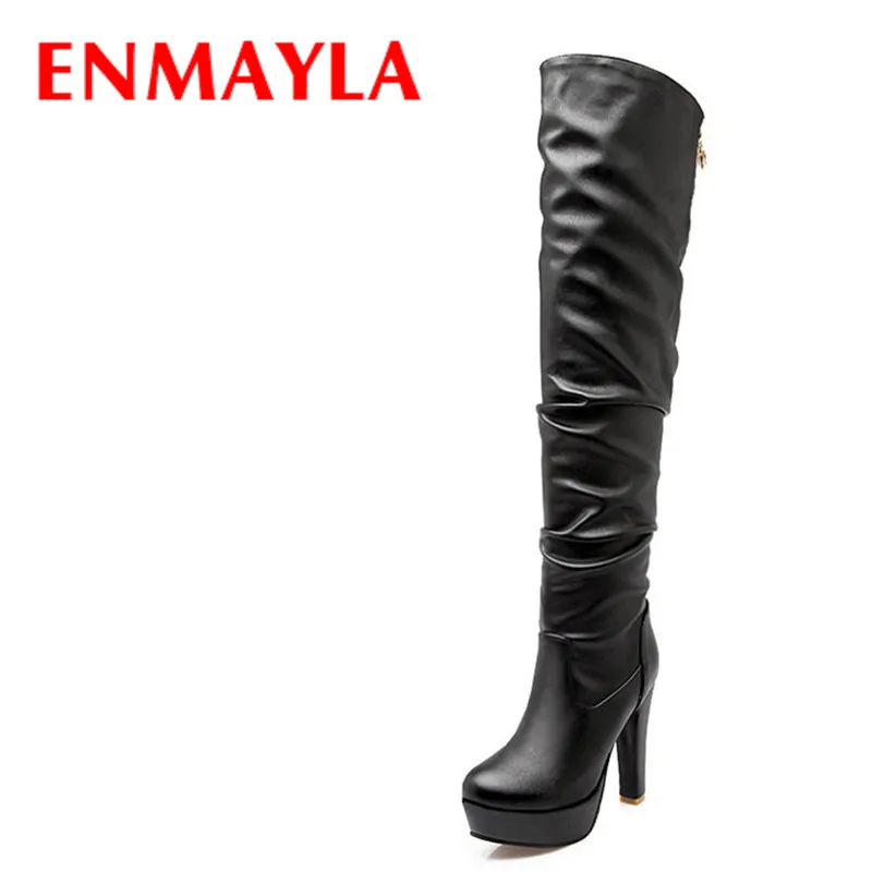 ENMAYLA Модные и привлекательные женские сапоги длинные на высоком каблуке высокие