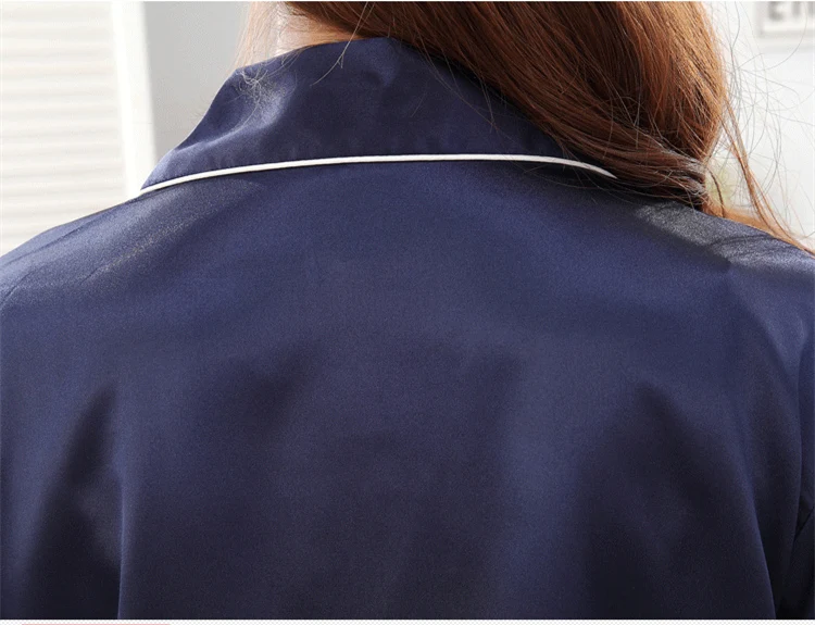 Мужская Ночная рубашка темно-синего цвета комплект из 2 предметов и штаны пижама