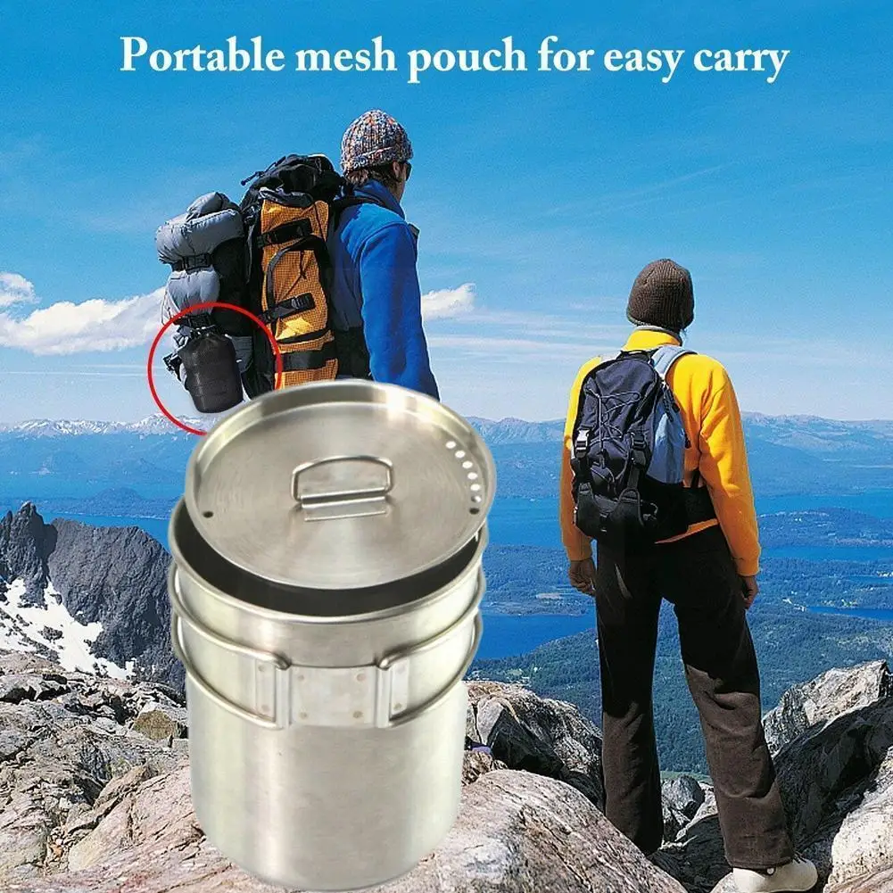 

Camping Mug Steel Cup Tourist Tableware Picnic Utensils Outdoor Equipment Travel Set Kitchen Cookware Hiking Cooking F4k4