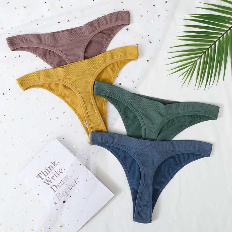 Женские Бесшовные бразильские трусики сексуальные стринги с высокими штанинами