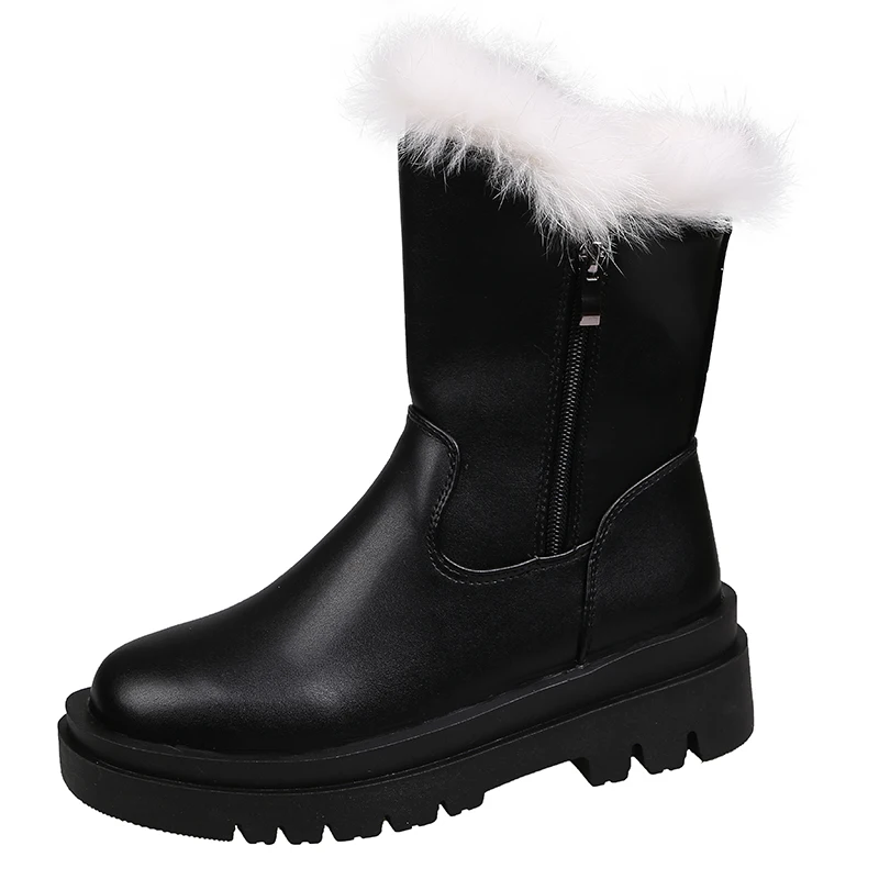 

Botas de nieve de felpa para mujer, повседневные ботинки с капюшоном, ботинки с платформой, suela gruesa, с кордонами, для in
