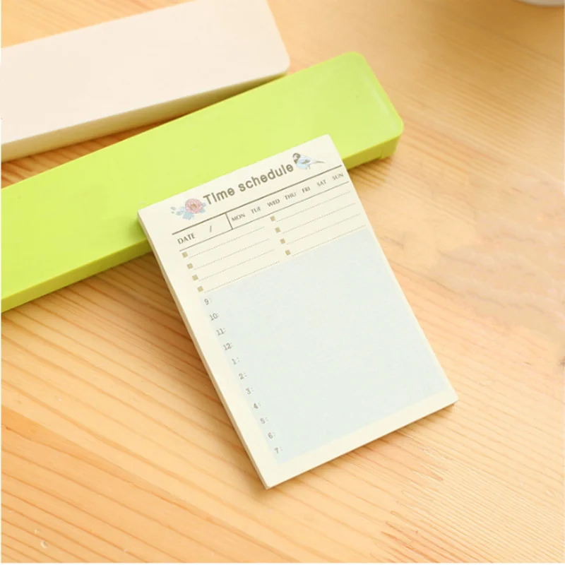 

1 Piece Cute Memo Pad Creative Bird and Flower Memo Pad Paper Stationery Planner Notepads Office School Supplies