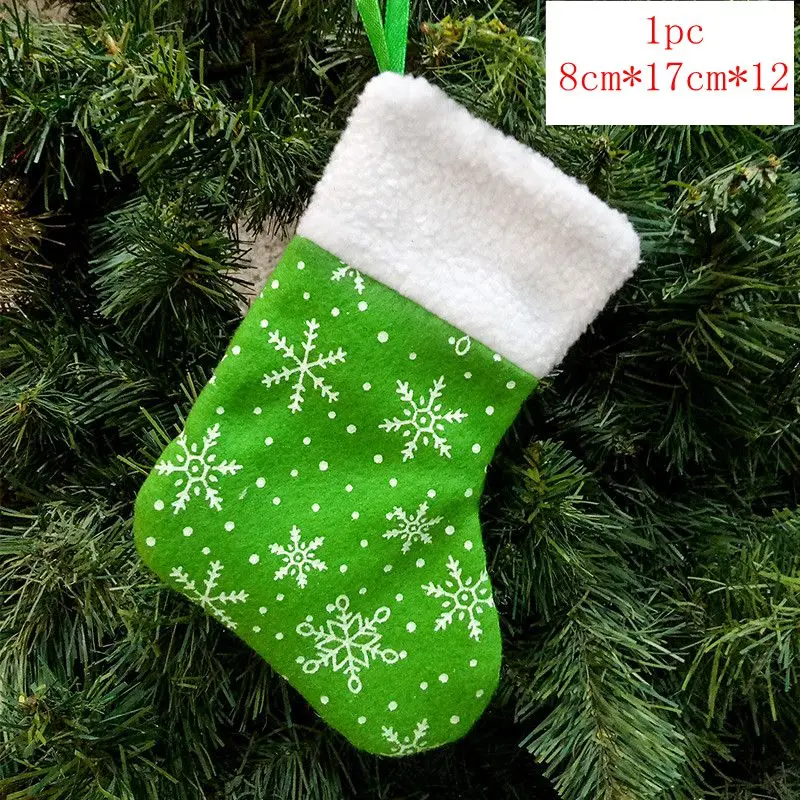 1pc 8x17x12cm Рождественские чулки, носки, кошка, собака, лось, Navidad, год, мешок для конфет Рождество, украшения, рождественские елки, вечерние подарочные сумки для детей - Цвет: 1pc 8x17x12cm