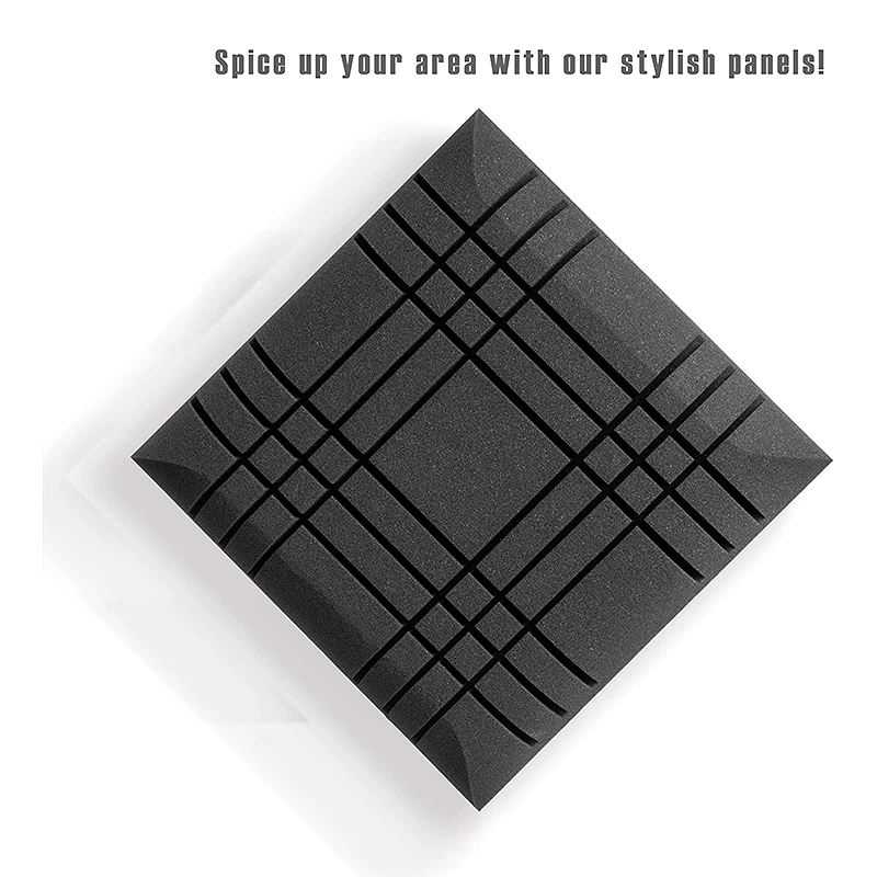 

24 Pcs Black Acoustic Foam Panels,Studio Wedge Tiles,Sound Panels Wedges Soundproof Sound Insulation Absorbing,5X30X30cm