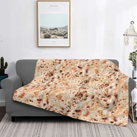 burrito flour tortilla design blanket fleece textile decor crispy thin portable warm throw blanket for bedding bedroom rug piece