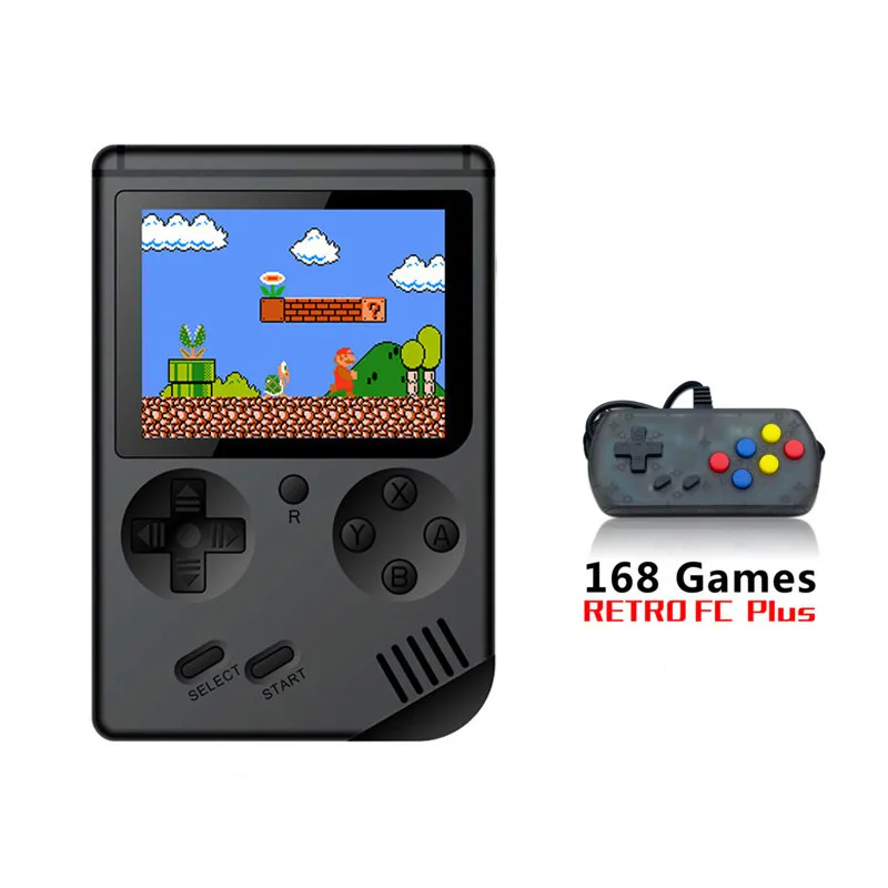 Black Портативный мини ретро портативные игровые консоли 8-битных игр 3,0-дюймовый Цвет ЖК-дисплей игровой плеер встроенный 168 видео игры Чехол для телефона в виде ретро-игровой консоли - Цвет: Black