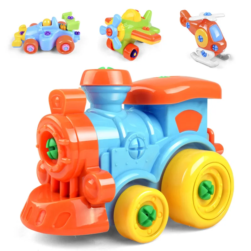 Early Learning Education Toys For Children Disassembly Car Cartoon Animal Assembled Blocks Sets Screwdriver Hex Nut Building Toy | Игрушки и