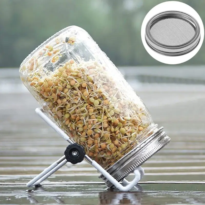 Kenley Sprouter Kit Sprouting Mason баночки с нержавеющими стальными сетчатыми крышками Germinator Set