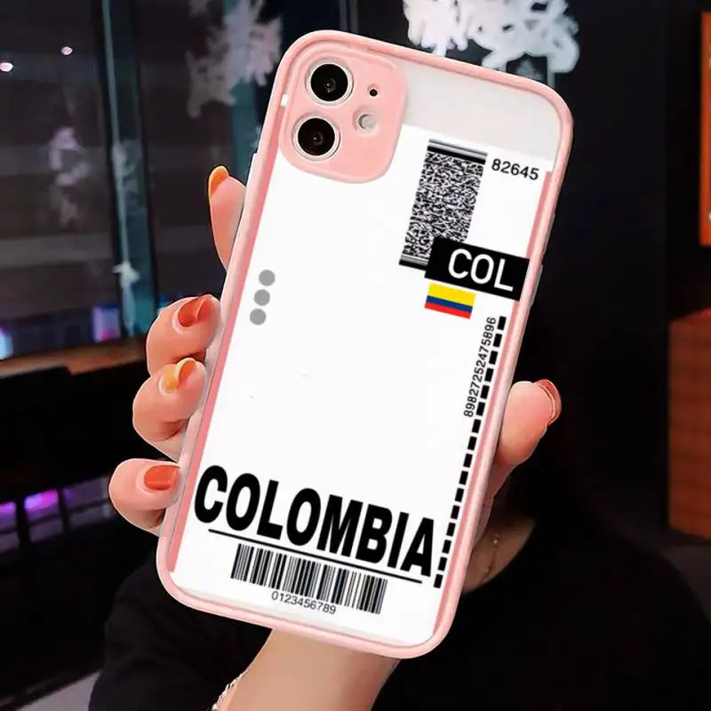 

Air ticket NEW YORK Phone Case Matte Transparent for iPhone 7 8 11 12 s mini pro X XS XR MAX Plus cover funda