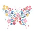 Новинка, теплопередающая виниловый, с изображением цветка, нашивка с бабочкой для одежды, термонаклейки сделай сам в полоску
