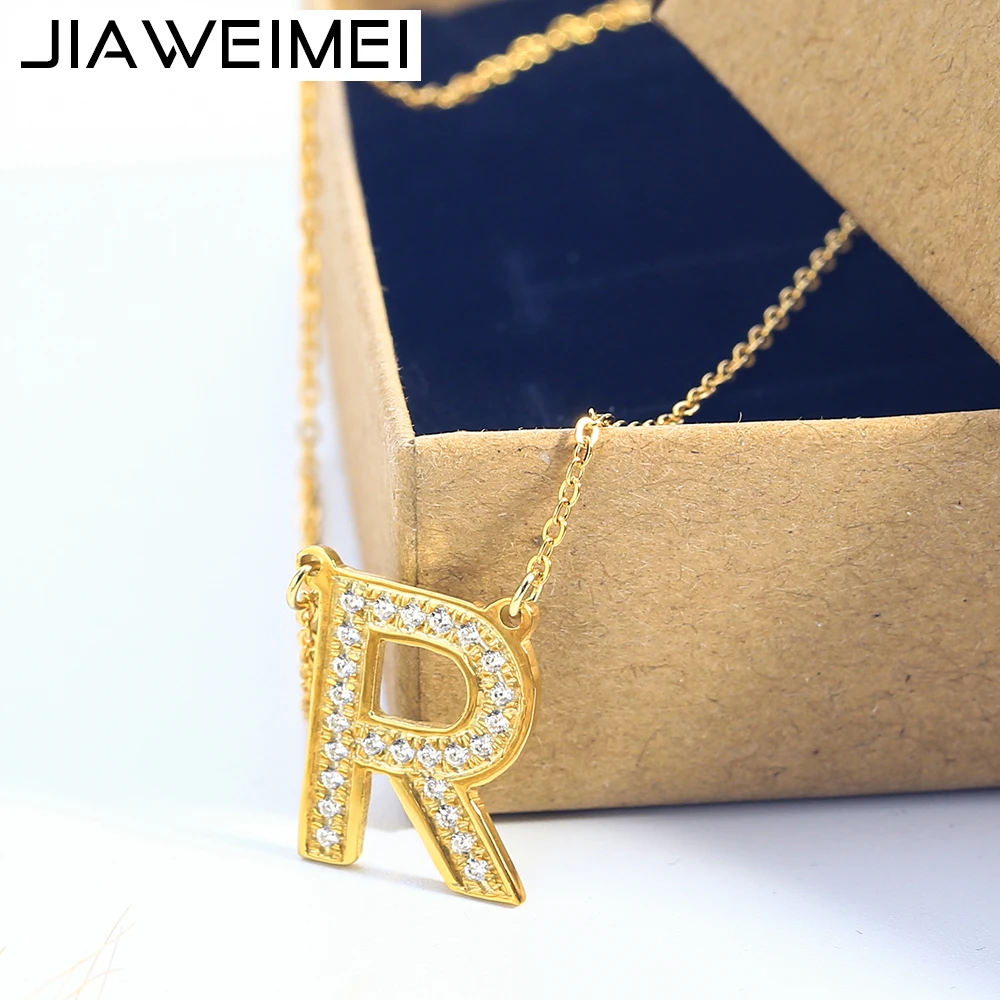 Модное женское ожерелье золотой изящный инициальный кулон из циркония с