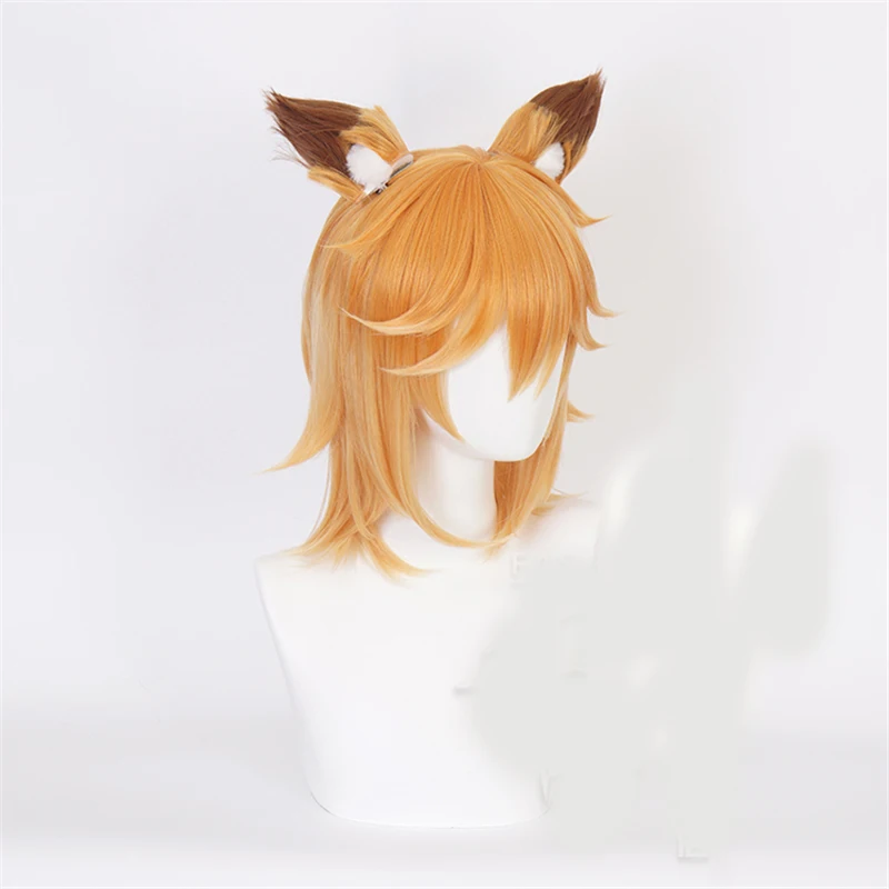 Аниме Sewayaki Kitsune no Senko san короткие синтетические волосы парик + лисички уши косплей
