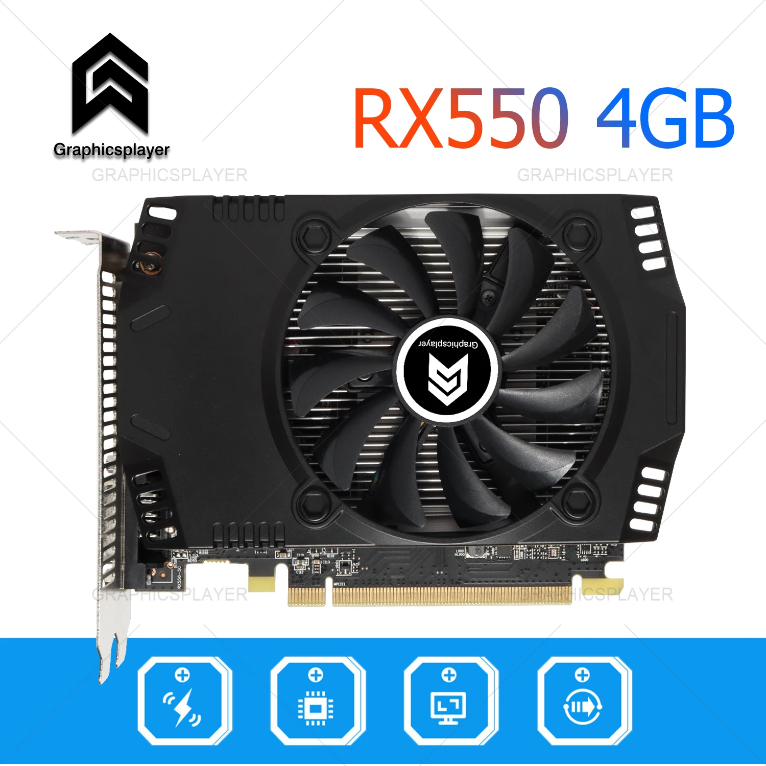 Графическая подставка RX550 4 Гб 128 бит графическая карта памяти для ПК AMD RX |