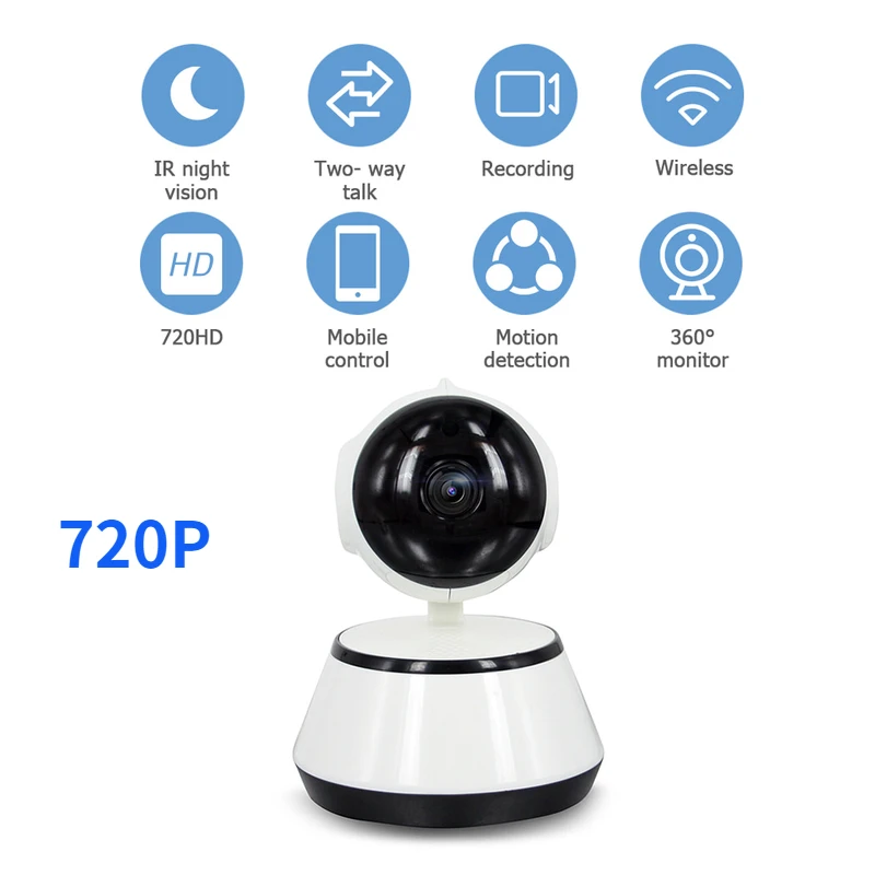 Беспроводная электронная видеокамера для младенцев 720PHD WiFi - Цена: 1 350,92 руб.