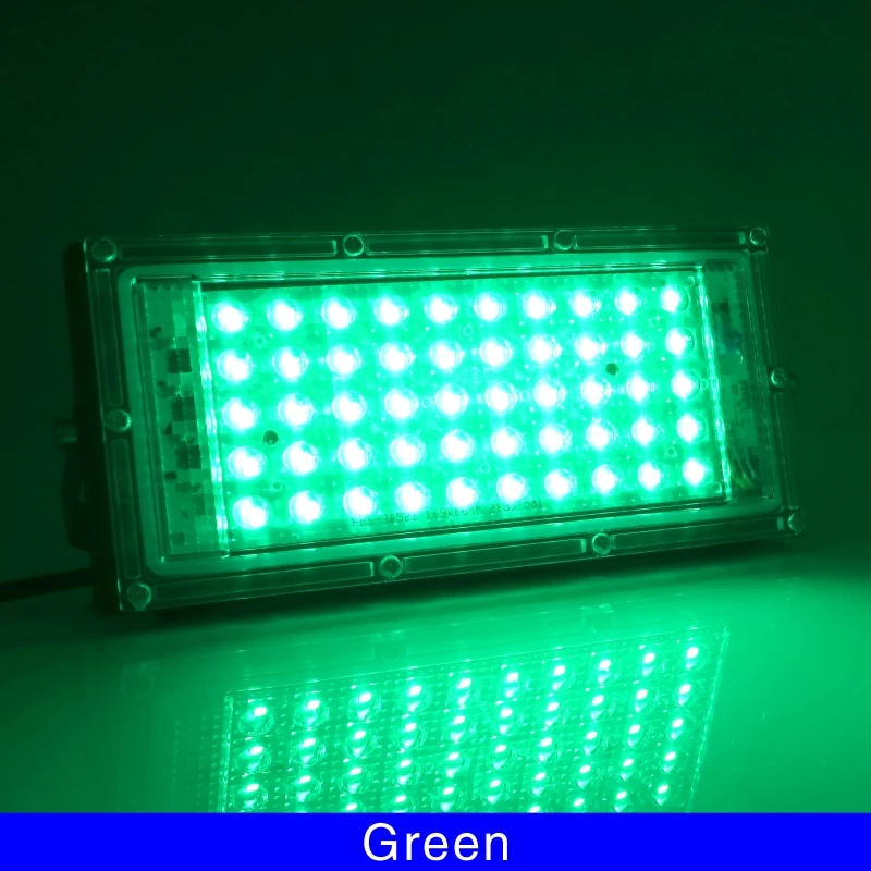 50 Вт светодиодный RGB прожектор светильник лампа AC 220V 230V 240V напольный светильник IP65 Водонепроницаемый отражатель Светодиодный точечный светильник с пультом дистанционного управления Управление - Испускаемый цвет: Зеленый