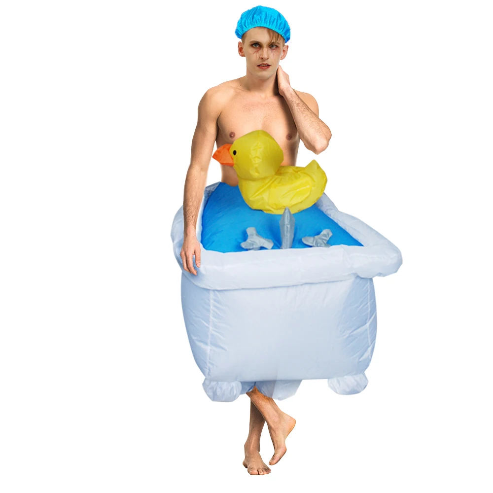 Fantastic Cool Bathtub Inflatable Costume for Adult Halloween Funny Cosplay Costums Women Men Party Performance Clothes Suit