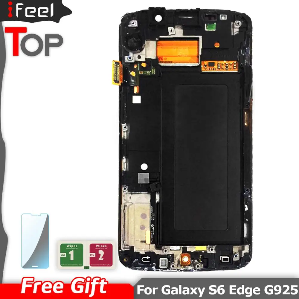 Супер AMOLED ЖК-дисплей для Samsung Galaxy S6 Edge G925 G925F G925A сенсорный экран с рамкой
