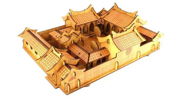 

Beijing Quadrangle Design 3D Wooden Puzzle Game Assembly Toy for Children Adult Laser Cutting Wood Kits Desk Decoration ZL583
