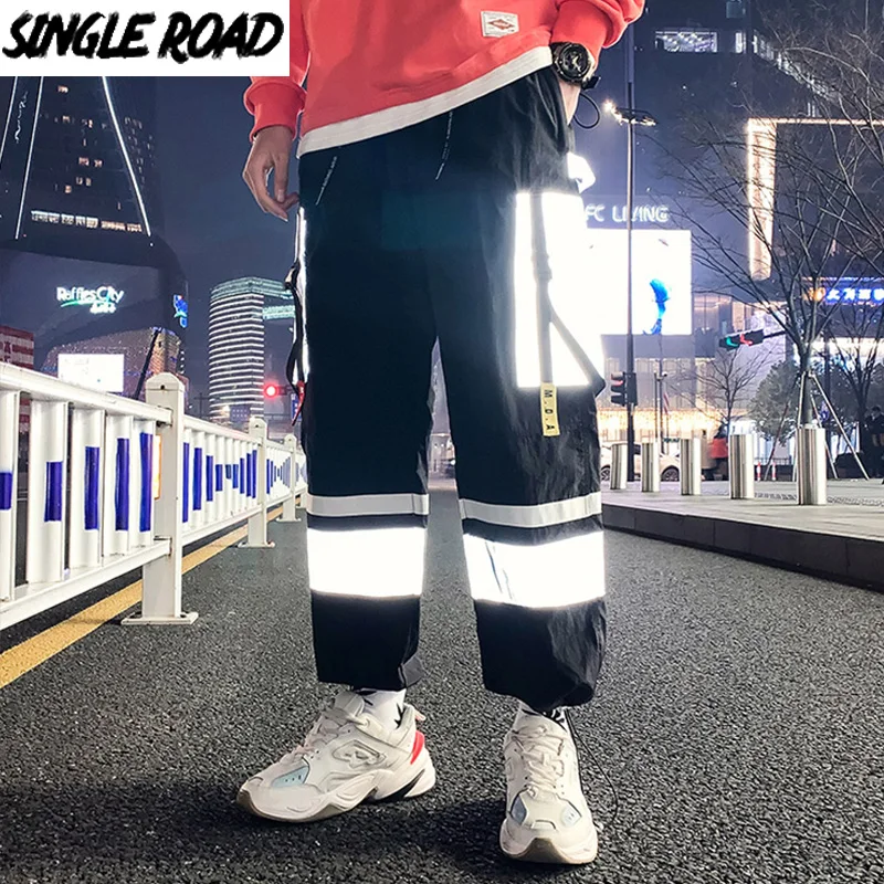 SingleRoad мужские спортивные штаны джоггеры Мужская мода 2020 отражающая хип хоп