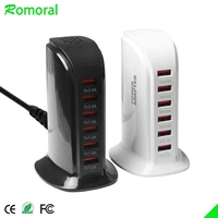 6 port usb charger tower portable 30w usb charging station desktop wall charger for iphone 8 iphone x iphone76splus ipad