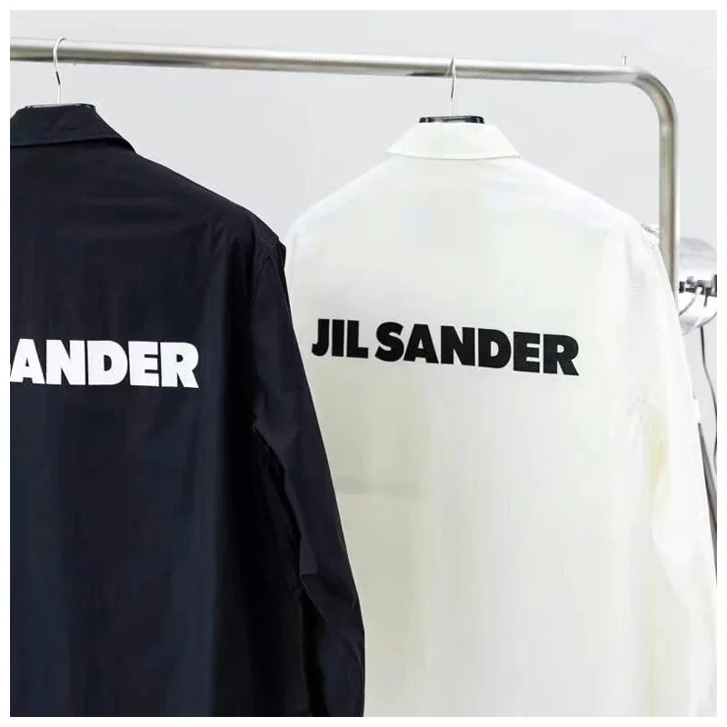 

Тренчкот JIL SANDER в европейском стиле для мужчин и женщин, простой Повседневный плащ оверсайз с надписью, для пар