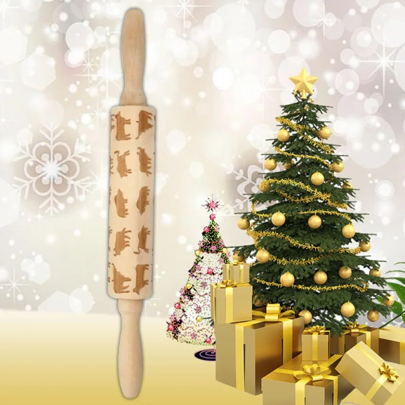 Рождественская Скалка rouleau a patisserie walek do ciasta patisserie outils аксессуары douille patisserie Xmas