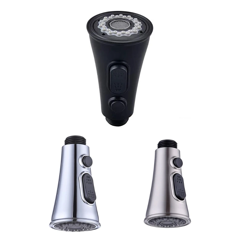 

Kitchen Sink Water Tap Pulling Head Parts Trumpet Shape Button Switch Suspended Water Conservation Nozzle