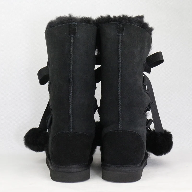 Новый хит Модные женские зимние ботинки из натуральной овечьей кожи Зимние со 100%