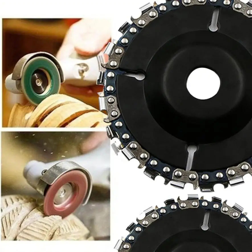 

Tools Wood Carving Disc Woodworking Chain Grinder Chain Saws Disc Chain Plate Tool for 125MM/100MM Angle Grinding 5 Inch 4 inch