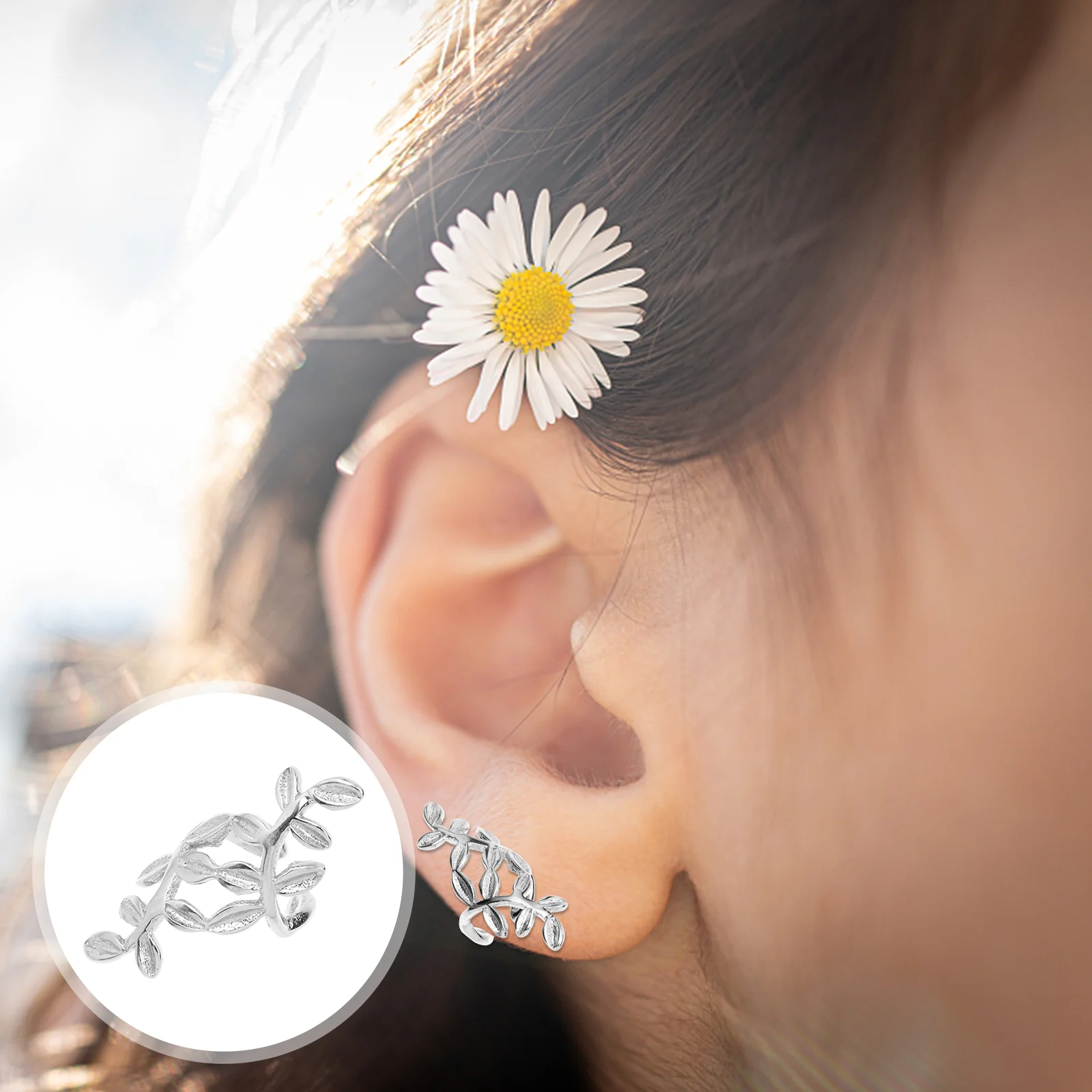 

1 Pair Novel Leaf Ear Clamps Simple Ear Cuffs Fashion Ear Decorations