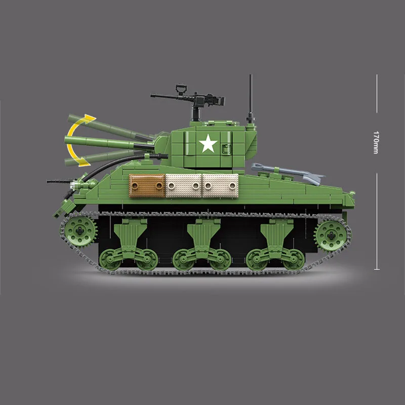 Новинка 2019 Военная серия Вторая мировая война США M4 модель танка Sherman
