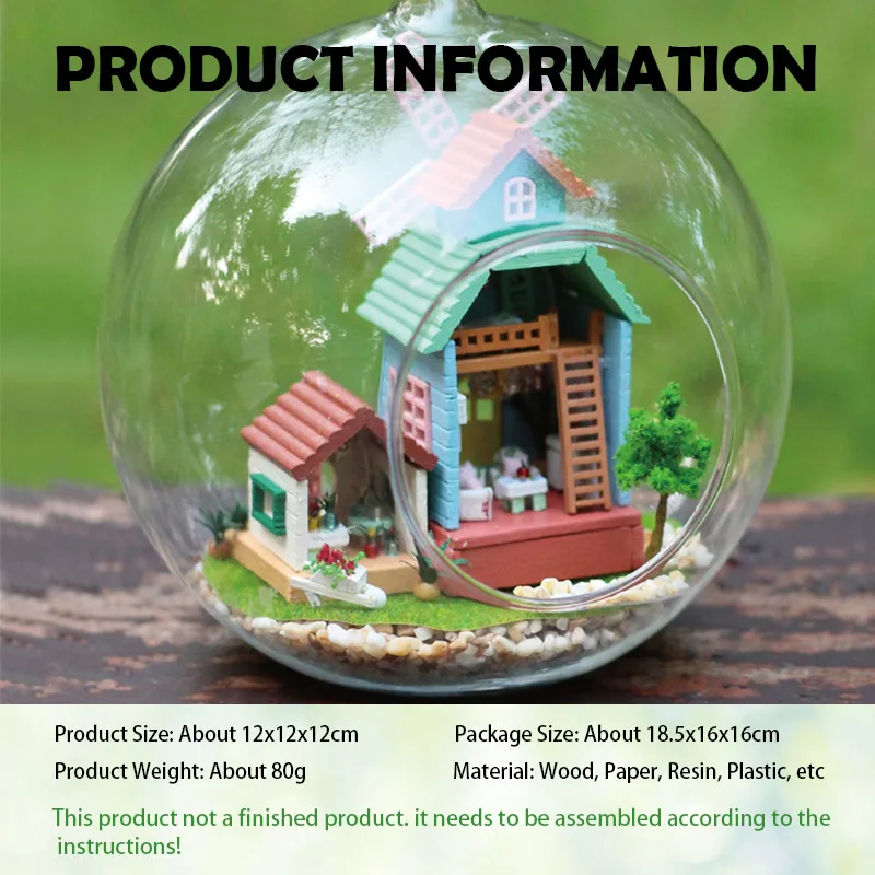 

Assemble DIY Doll House den Miniatura Doll Houses Miniature Dollhouse toys With Furniture LED Lights Birthday Gift B016